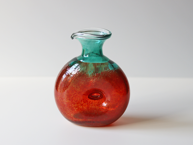 【北欧 スウェーデン ヴィンテージ】Kosta Boda (コスタ・ボダ) Bertil Vallien(バーティル・ヴァリーン) jug red/green