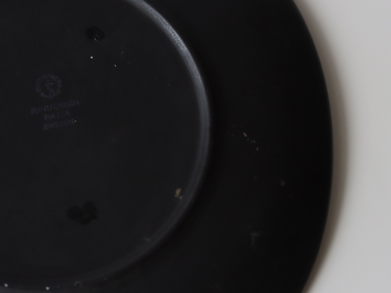 Gustavsberg (グスタフスベリ) Stig Lindberg(スティグ・リンドベリ) Piazza(ピアッツァ) 19.5cm plate black ship │ 北欧 スウェーデン ヴィンテージ プレート 船 陶磁器