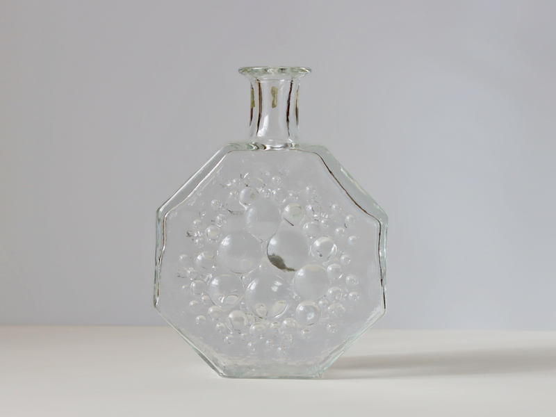 Riihimaen Lasi (リーヒマエンラシ) Nanny Still(ナニー・スティル)Stella Polaris (ステラ・ポラリス)ボトル クリア H18.5cm │ 北欧 フィンランド ヴィンテージ 花瓶 ボトル ガラス