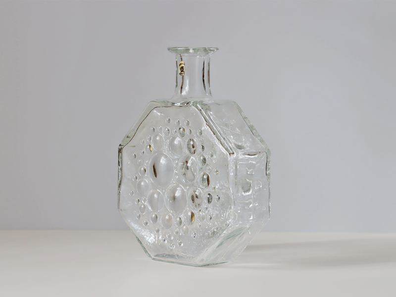 Riihimaen Lasi (リーヒマエンラシ) Nanny Still(ナニー・スティル)Stella Polaris (ステラ・ポラリス)ボトル クリア H18.5cm │ 北欧 フィンランド ヴィンテージ 花瓶 ボトル ガラス