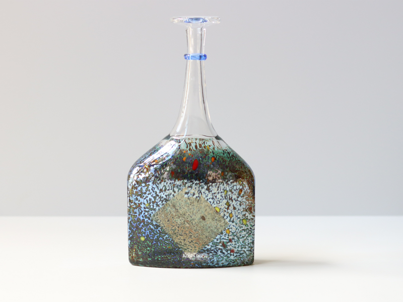 Kosta Boda (コスタ・ボダ) Bertil Vallien(バーティル・ヴァリーン)Satellite bottle vase blue 89251 │ 北欧 スウェーデン ヴィンテージ 一輪挿し ガラス