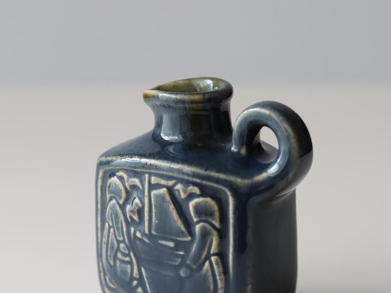 Michael Andersen&son handle vase blue │ 北欧ヴィンテージ デンマーク 花瓶 陶磁器