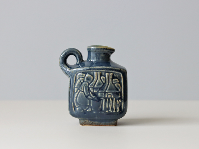Michael Andersen&son handle vase blue │ 北欧ヴィンテージ デンマーク 花瓶 陶磁器