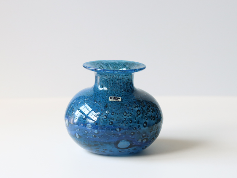 Boda (ボダ) Bertil Vallien(バーティル・ヴァリーン) vase blue │ 北欧 スウェーデン ヴィンテージ ガラス 花瓶