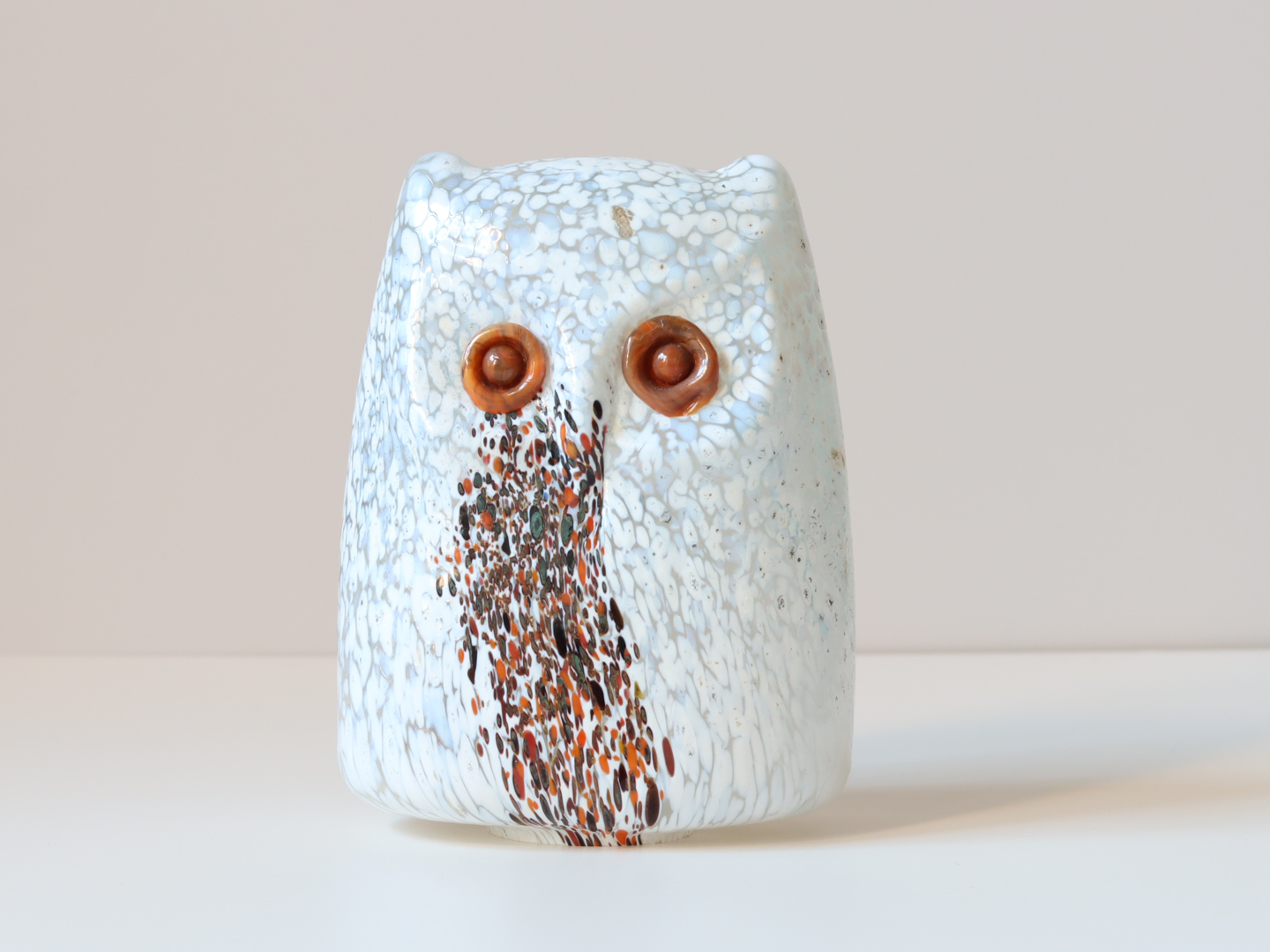 フクロウ　コレクション Boda（ボダ） Owls L ガラスフクロウ オブジェ ホワイト / Bertil