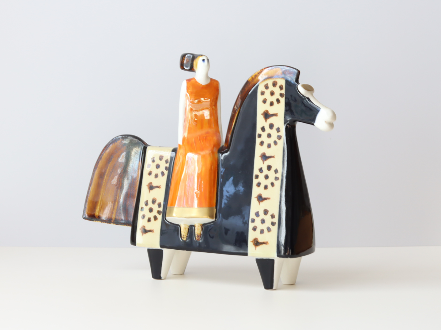 Rörstrand（ロールストランド）Ateljé Riders 騎馬オブジェ 女性