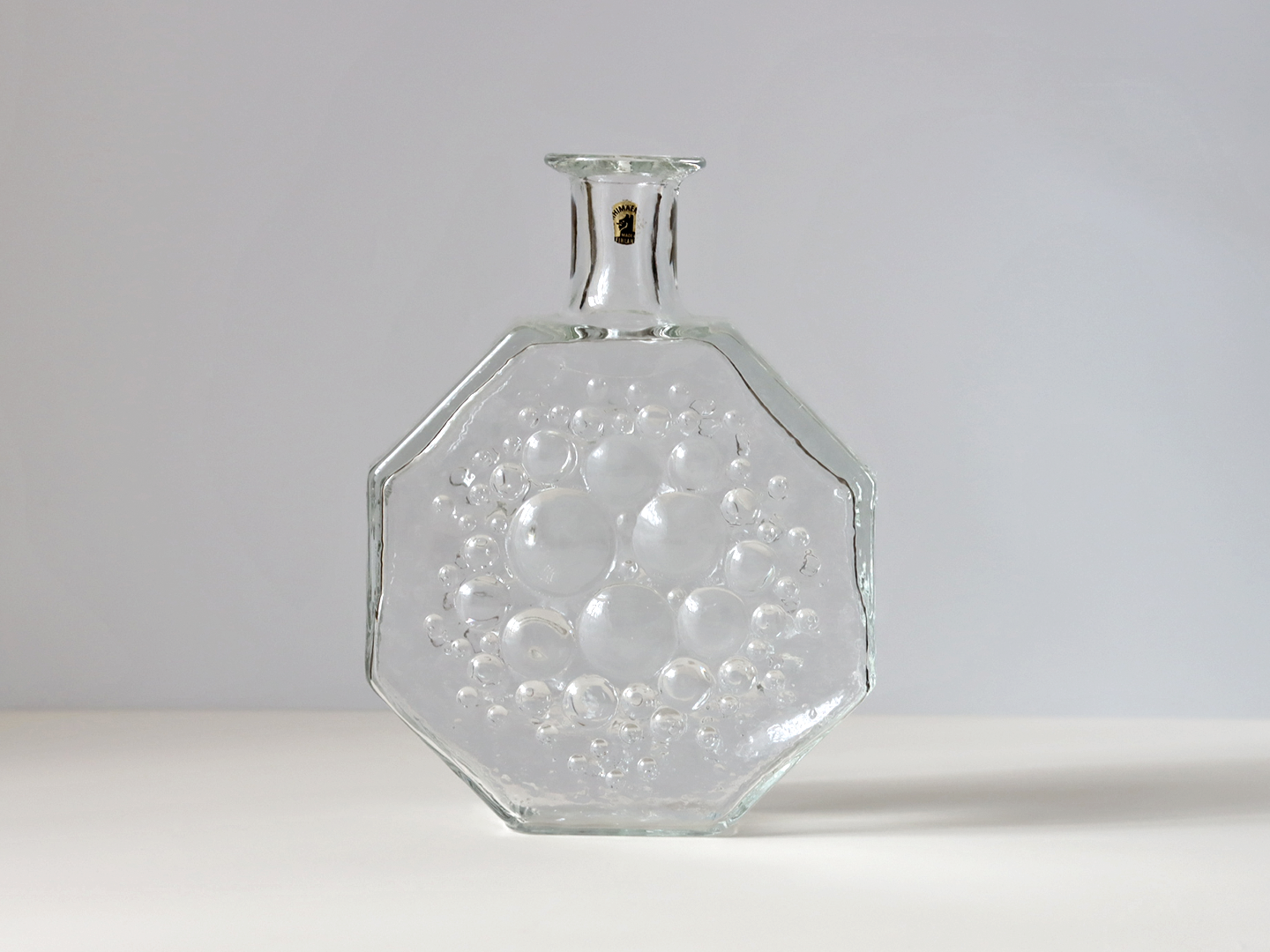 Riihimaen Lasi (リーヒマエンラシ) Nanny Still(ナニー・スティル)Stella Polaris (ステラ・ポラリス)ボトル クリア H18.5cm │ 北欧 フィンランド ヴィンテージ 花瓶 ボトル ガラス