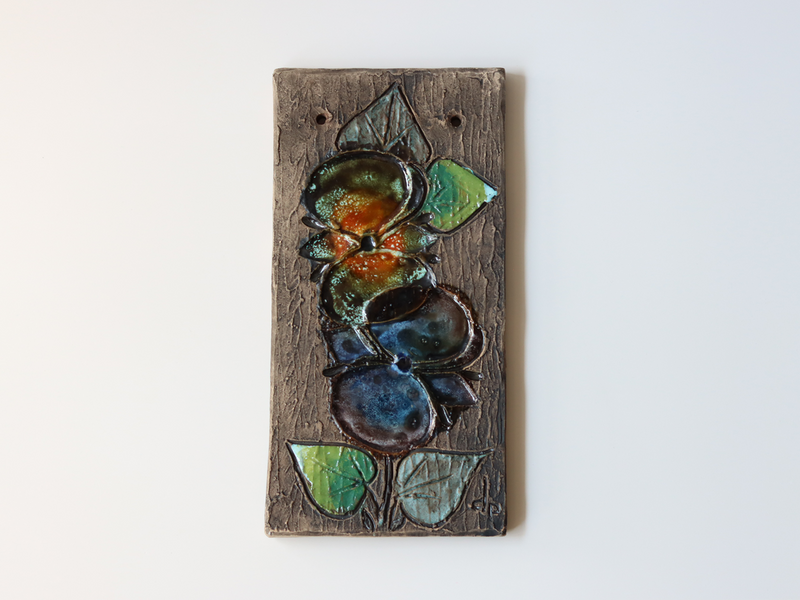 【北欧 スウェーデン ヴィンテージ】Tilgmans Keramik (ティルグマンズ ケラミック) wall plate flower