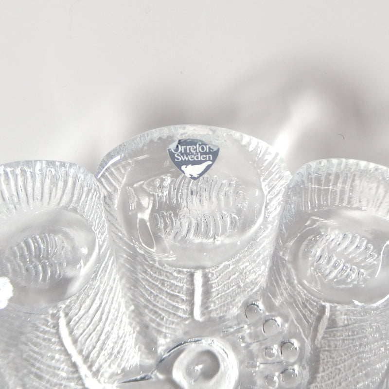 【北欧 スウェーデン ヴィンテージ】Orrefors (オレフォス) glass plate peacook