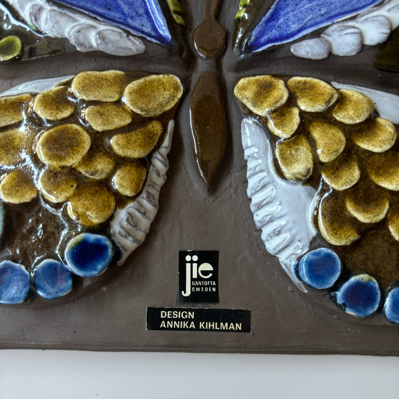 【北欧 スウェーデン ヴィンテージ】Jie Gantofta (ジィ・ガントフタ) wall plate butterfly