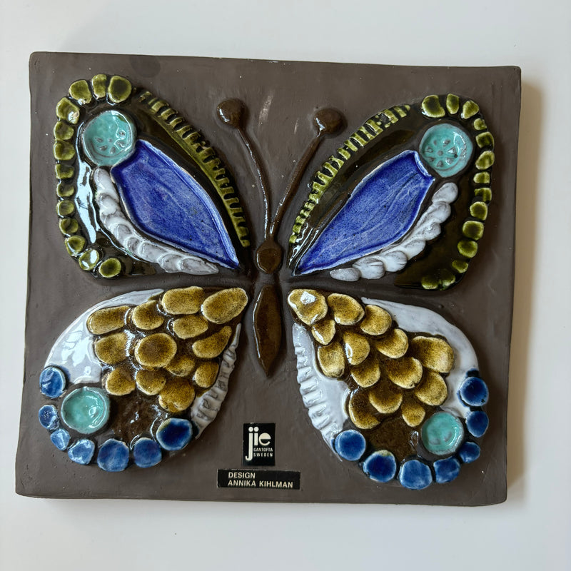 【北欧 スウェーデン ヴィンテージ】Jie Gantofta (ジィ・ガントフタ) wall plate butterfly