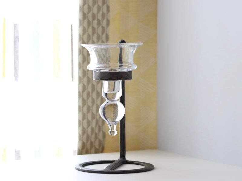 【北欧 スウェーデン ヴィンテージ】Boda Smid (ボダ・スミデ) Bertil Vallien(バーティル・ヴァリーン) candle stand glass/iron