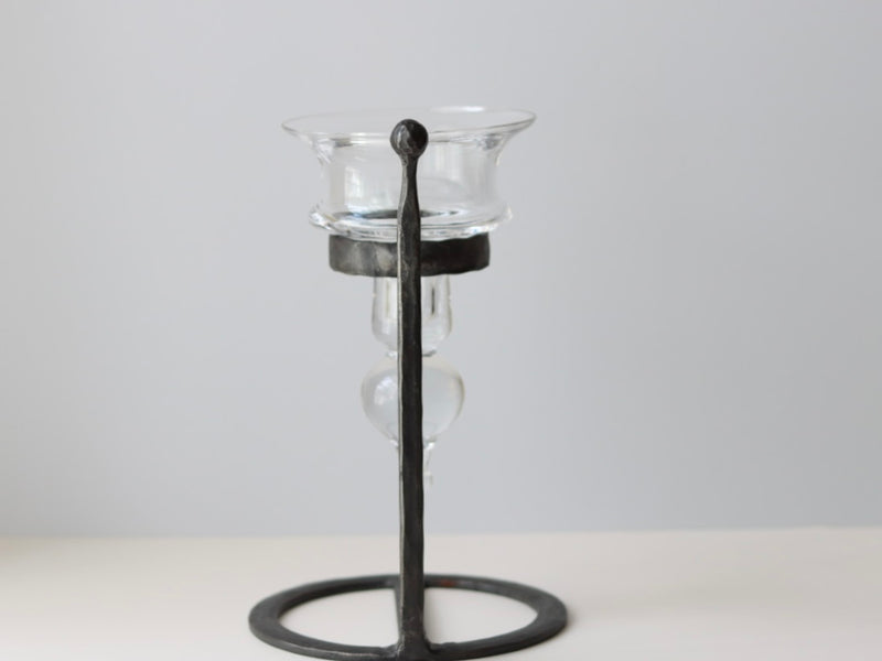 【北欧 スウェーデン ヴィンテージ】Boda Smid (ボダ・スミデ) Bertil Vallien(バーティル・ヴァリーン) candle stand glass/iron
