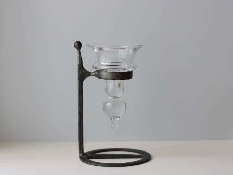 【北欧 スウェーデン ヴィンテージ】Boda Smid (ボダ・スミデ) Bertil Vallien(バーティル・ヴァリーン) candle stand glass/iron