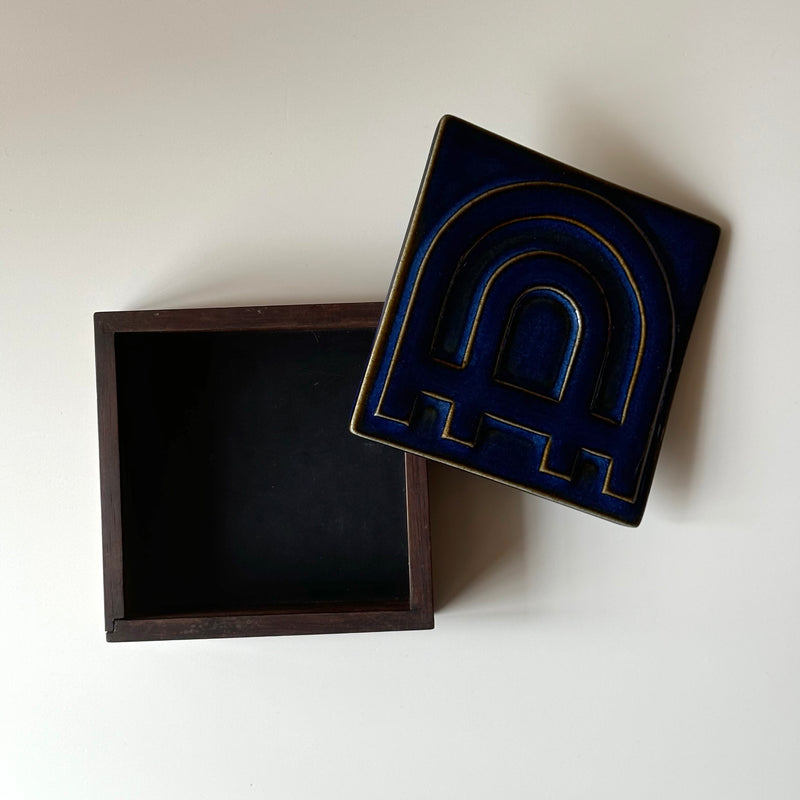 Soholm(スーホルム) Rosewood box │ 北欧ヴィンテージ デンマーク 小物入れ 陶磁器/ローズウッド