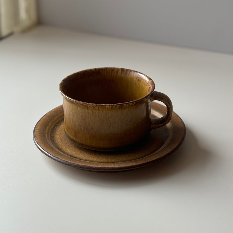 【北欧 スウェーデン ヴィンテージ】Hoganas Keramik (ホガナス・ケラミック) Sierra(シエッラ) tea cup saucer