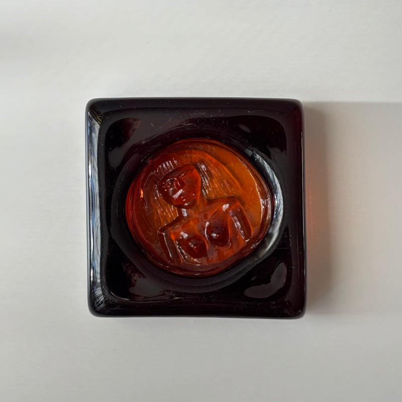 【北欧 スウェーデン ヴィンテージ】Boda (ボダ)Erik Höglund(エリック・ホグラン)ashtray amber women