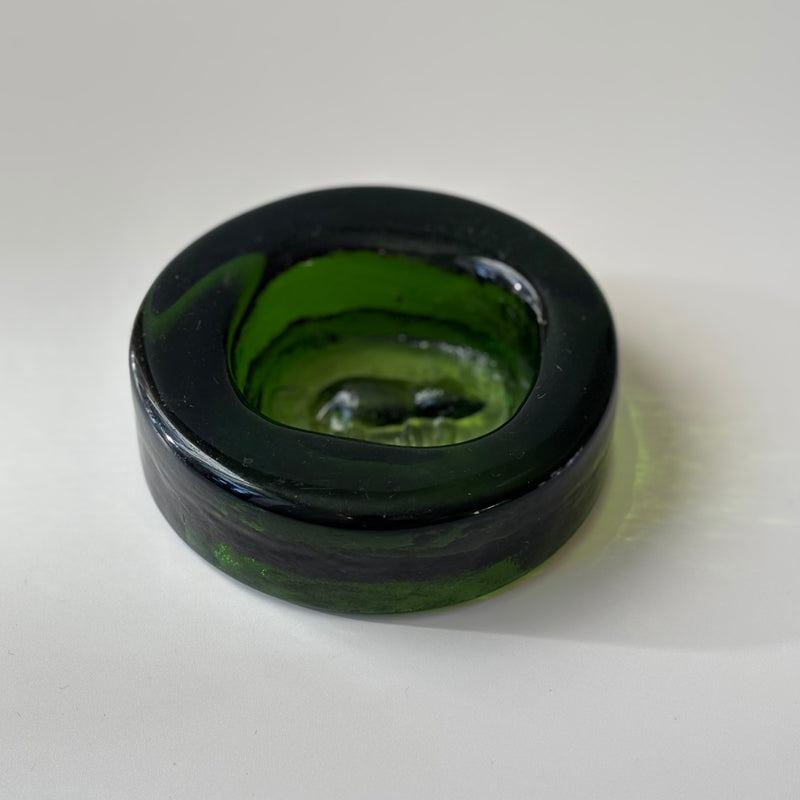 【北欧 スウェーデン ヴィンテージ】Boda (ボダ)Erik Höglund(エリック・ホグラン)ashtray green cat