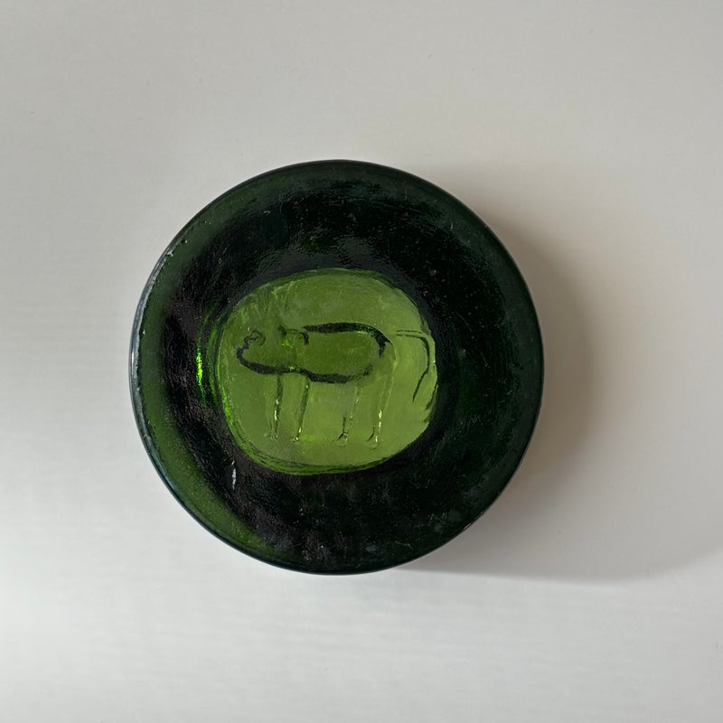 【北欧 スウェーデン ヴィンテージ】Boda (ボダ)Erik Höglund(エリック・ホグラン)ashtray green cat