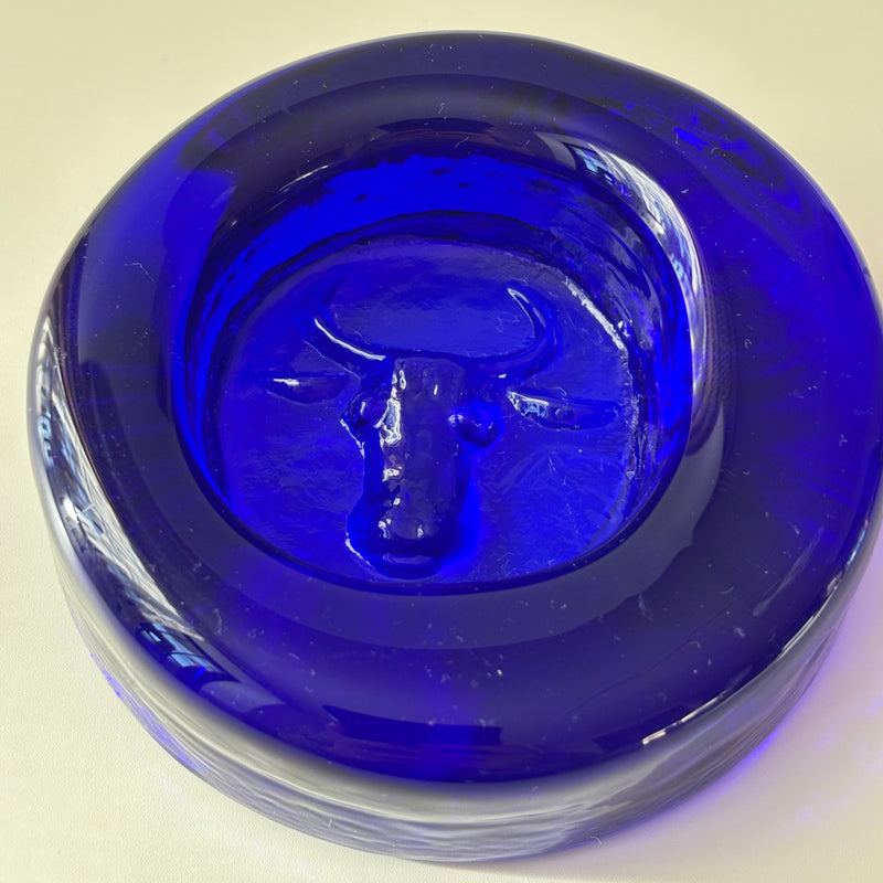 【北欧 スウェーデン ヴィンテージ】Boda (ボダ)Erik Höglund(エリック・ホグラン)ashtray blue cow
