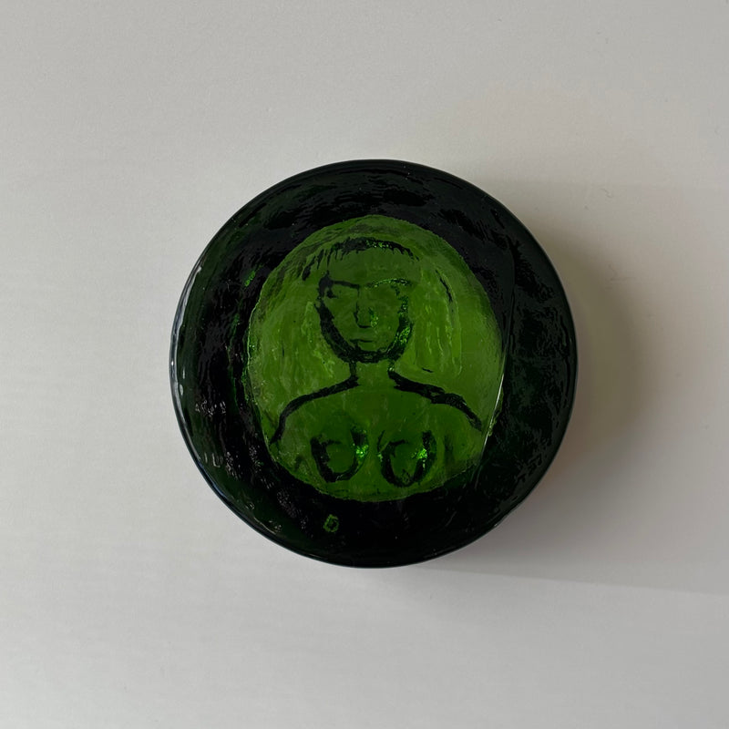 【北欧 スウェーデン ヴィンテージ】Boda (ボダ)Erik Höglund(エリック・ホグラン)ashtray green women