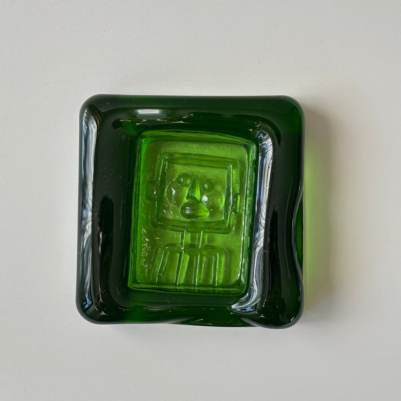 【北欧 スウェーデン ヴィンテージ】Boda (ボダ)Erik Höglund(エリック・ホグラン)ashtray green human
