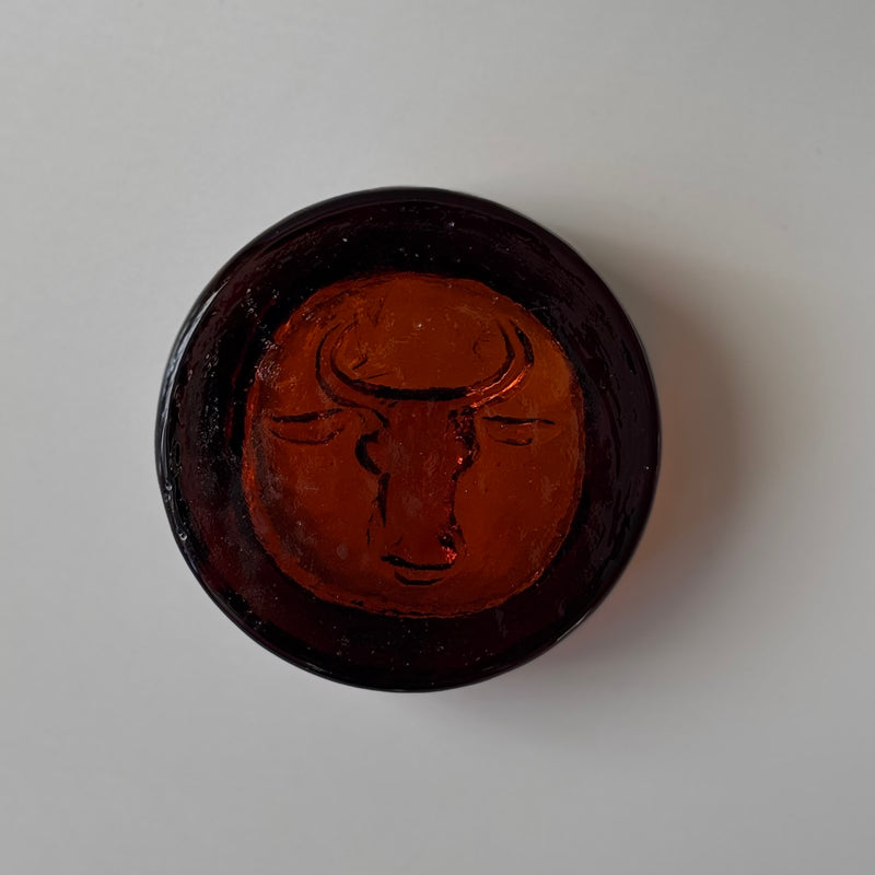 【北欧 スウェーデン ヴィンテージ】Boda (ボダ)Erik Höglund(エリック・ホグラン)ashtray amber cow