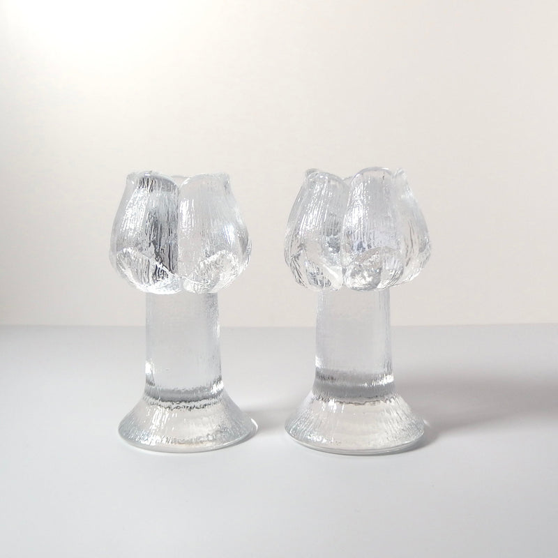 【北欧 スウェーデン ヴィンテージ】Kosta Boda (コスタ・ボダ) Rosebud candle holder
