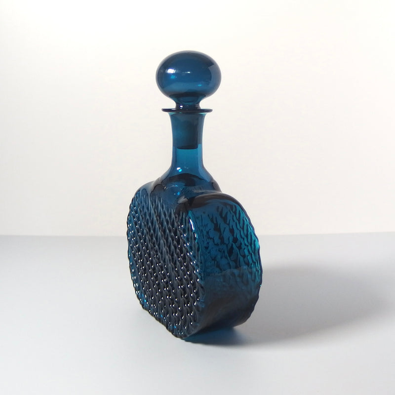 【北欧 フィンランド ヴィンテージ】Riihimaen Lasi (リーヒマエン・ラシ) Flindari 1709(フリンダリ)bottle turquoise
