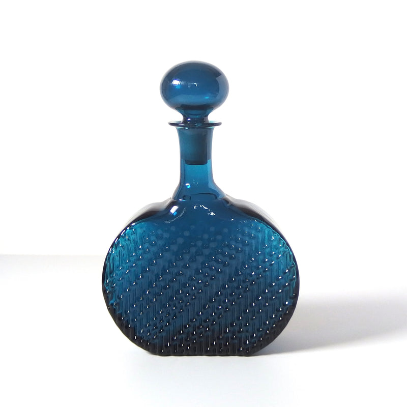 【北欧 フィンランド ヴィンテージ】Riihimaen Lasi (リーヒマエン・ラシ) Flindari 1709(フリンダリ)bottle turquoise