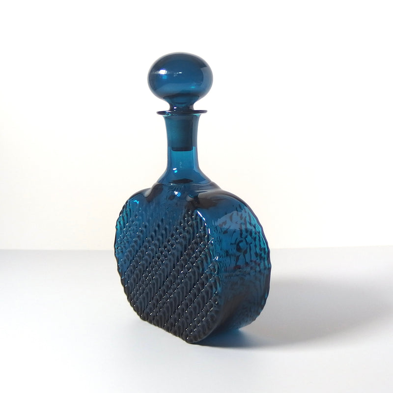 【北欧 フィンランド ヴィンテージ】Riihimaen Lasi (リーヒマエン・ラシ) Flindari 1709(フリンダリ)bottle turquoise