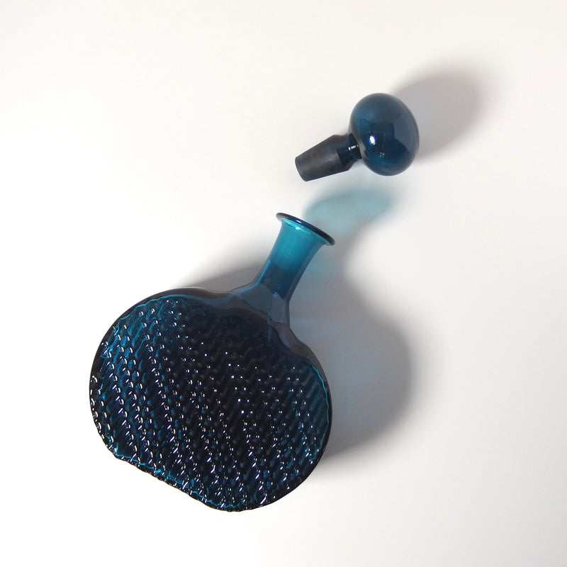 【北欧 フィンランド ヴィンテージ】Riihimaen Lasi (リーヒマエン・ラシ) Flindari 1709(フリンダリ)bottle turquoise