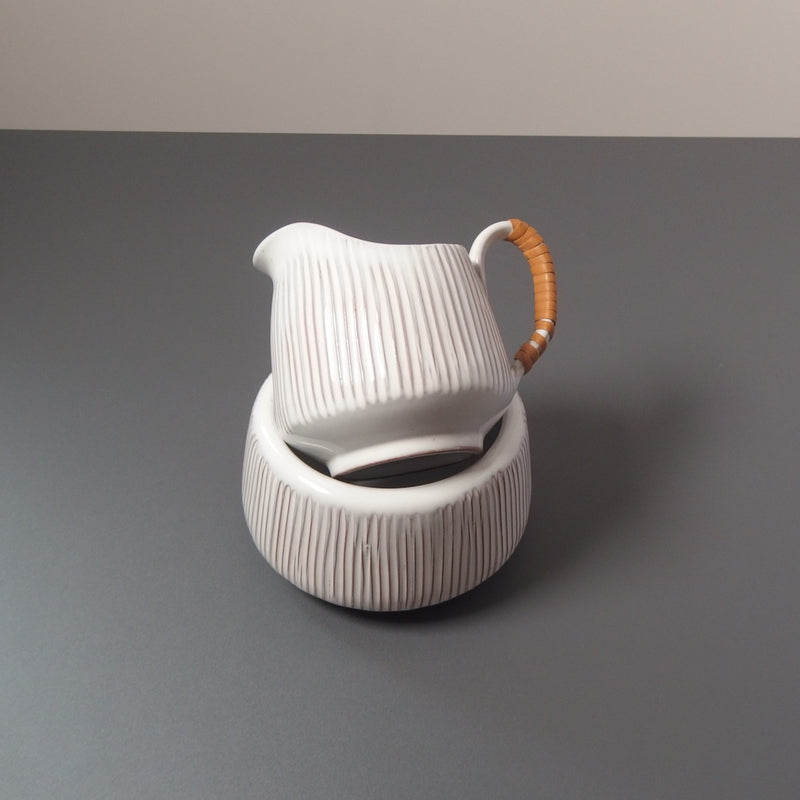 【北欧 ヴィンテージ】Løvemose (ロウエモーズ) Hvidsten creamer & sugar bowl