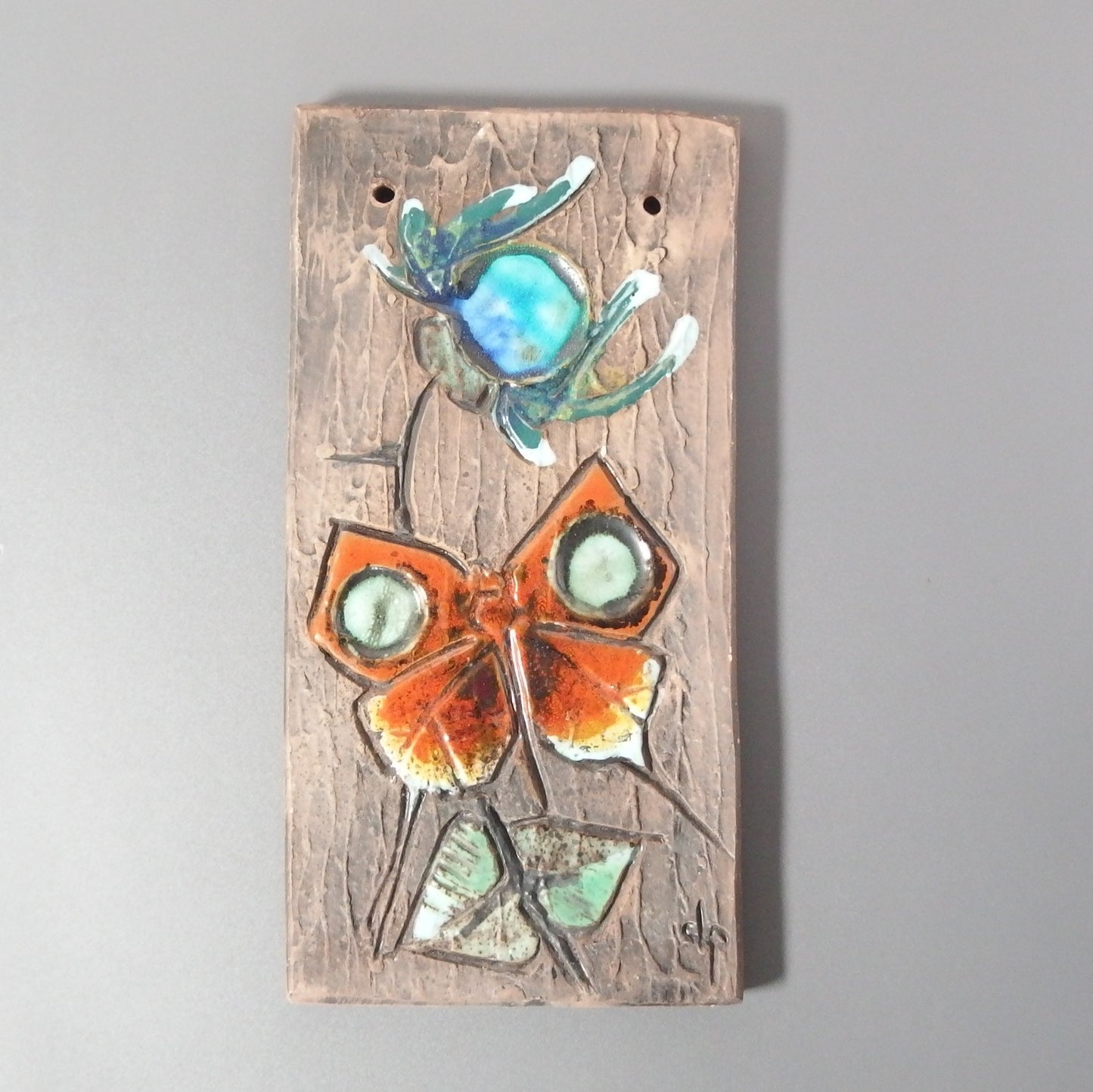 【北欧 ヴィンテージ】Tilgmans Keramik (ティルグマンズ ケラミック) wall plate butterfly