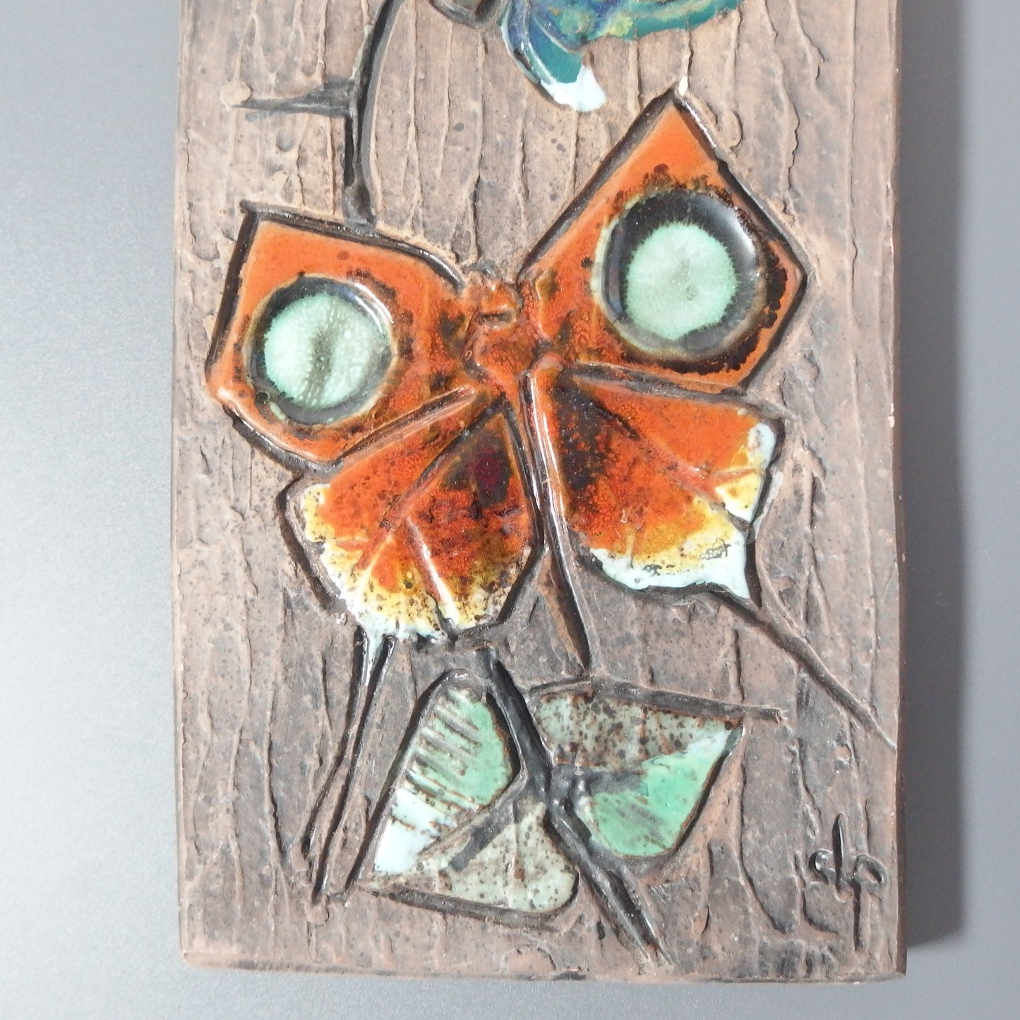 【北欧 ヴィンテージ】Tilgmans Keramik (ティルグマンズ ケラミック) wall plate butterfly