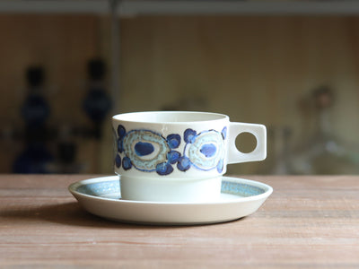 Royal copenhagen (ロイヤルコペンハーゲン) Nucella(ヌセラ) コーヒーカップソーサー ブルー / Ellen Malmer │ 北欧ヴィンテージ デンマーク