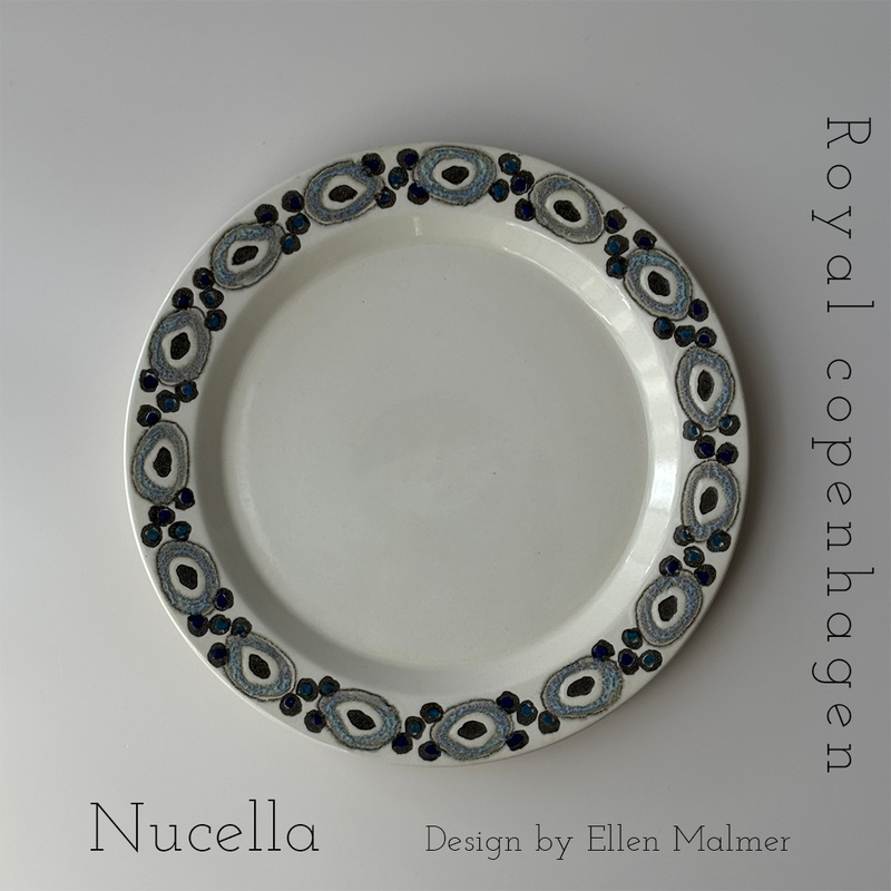【北欧 デンマーク ヴィンテージ】Royal copenhagen (ロイヤルコペンハーゲン) Nucella (ヌセラ)24cm dinner plate blue