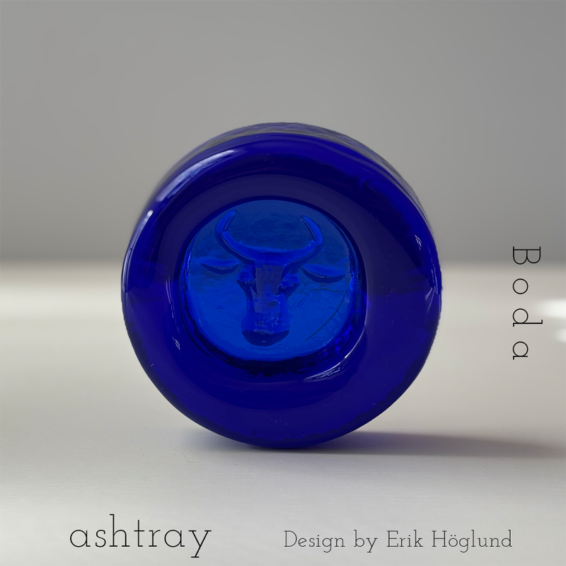 【北欧 スウェーデン ヴィンテージ】Boda (ボダ)Erik Höglund(エリック・ホグラン)ashtray blue cow