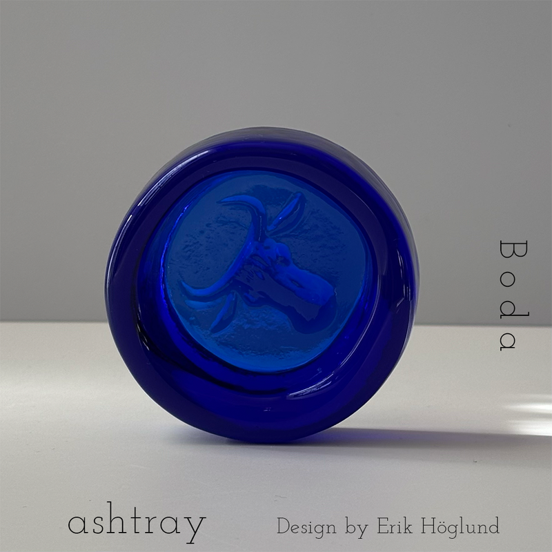 【北欧 スウェーデン ヴィンテージ】Boda (ボダ)Erik Höglund(エリック・ホグラン)ashtray blue cow