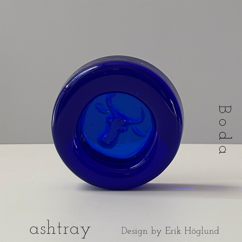 【北欧 スウェーデン ヴィンテージ】Boda (ボダ)Erik Höglund(エリック・ホグラン)ashtray blue cow