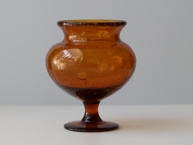 Boda (ボダ)Erik Höglund(エリック・ホグラン)foot vase umber H15cm │ 北欧 スウェーデン ヴィンテージ ガラスベース 花瓶