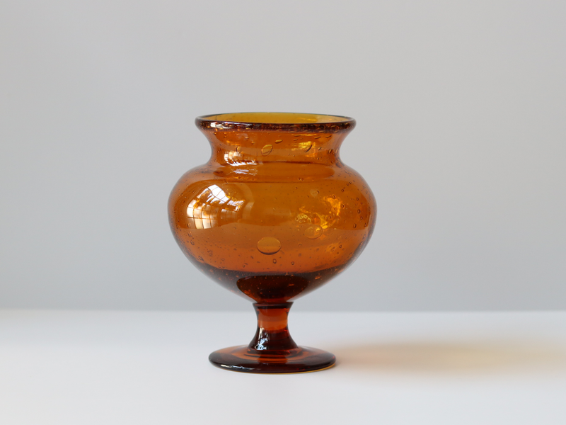 Boda (ボダ)Erik Höglund(エリック・ホグラン)foot vase umber H15cm │ 北欧 スウェーデン ヴィンテージ ガラスベース 花瓶