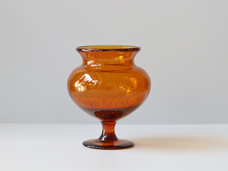 Boda (ボダ)Erik Höglund(エリック・ホグラン)foot vase umber H15cm │ 北欧 スウェーデン ヴィンテージ ガラスベース 花瓶