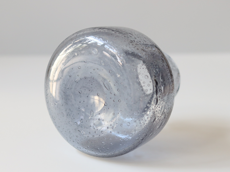 Boda (ボダ)Erik Höglund(エリック・ホグラン)short vase grey H11cm │ 北欧 スウェーデン ヴィンテージ ガラスベース 花瓶