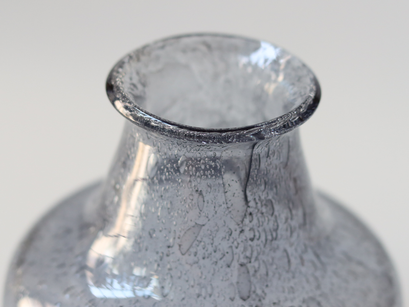 Boda (ボダ)Erik Höglund(エリック・ホグラン)short vase grey H11cm │ 北欧 スウェーデン ヴィンテージ ガラスベース 花瓶