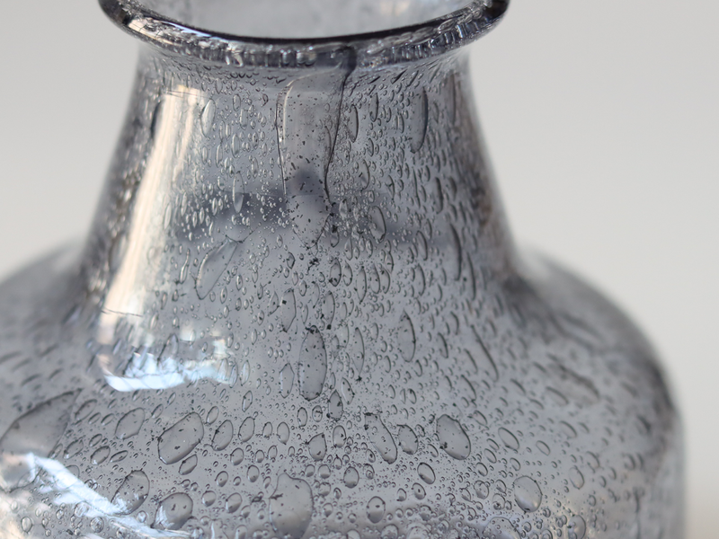 Boda (ボダ)Erik Höglund(エリック・ホグラン)short vase grey H11cm │ 北欧 スウェーデン ヴィンテージ ガラスベース 花瓶