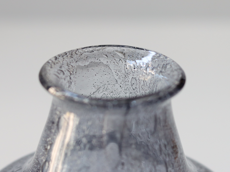 Boda (ボダ)Erik Höglund(エリック・ホグラン)short vase grey H11cm │ 北欧 スウェーデン ヴィンテージ ガラスベース 花瓶