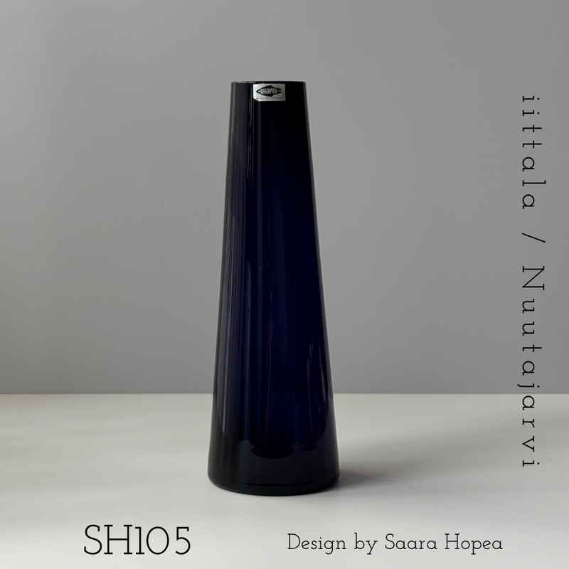 Nuutajarvi(ヌータヤルヴィ) Saara Hopea(サーラ・ホペア)SH105 flower vase lilac │ 北欧 フィンランド ヴィンテージ 花瓶 ライラック ガラス
