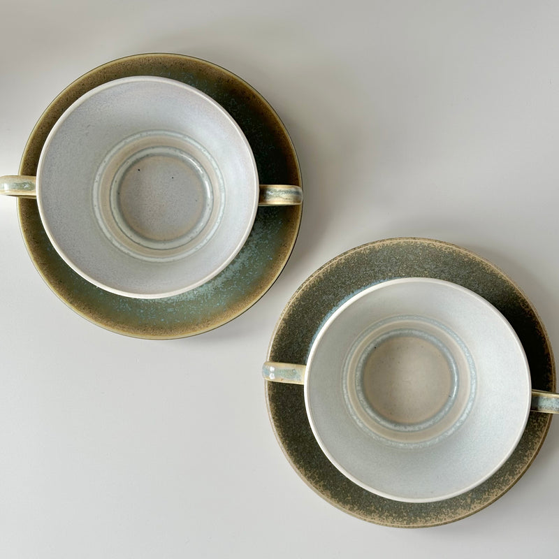 【北欧 デンマーク ヴィンテージ】 Knabstrup (ナブストラップ ) soup cup saucer
