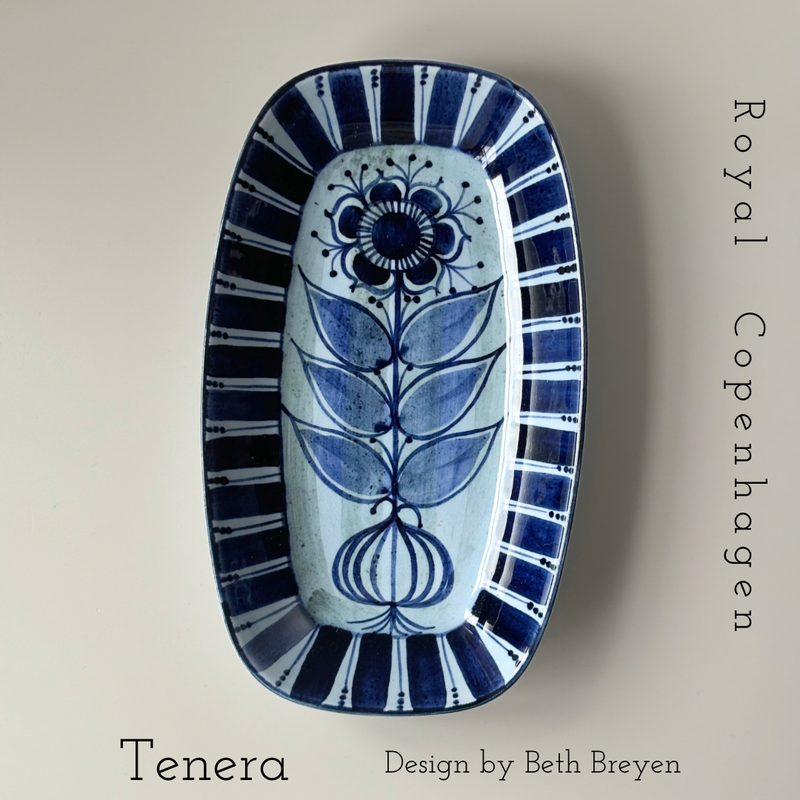 【北欧 デンマーク ヴィンテージ】Royal copenhagen (ロイヤルコペンハーゲン) Tenera (テネラ)serving dish floral
